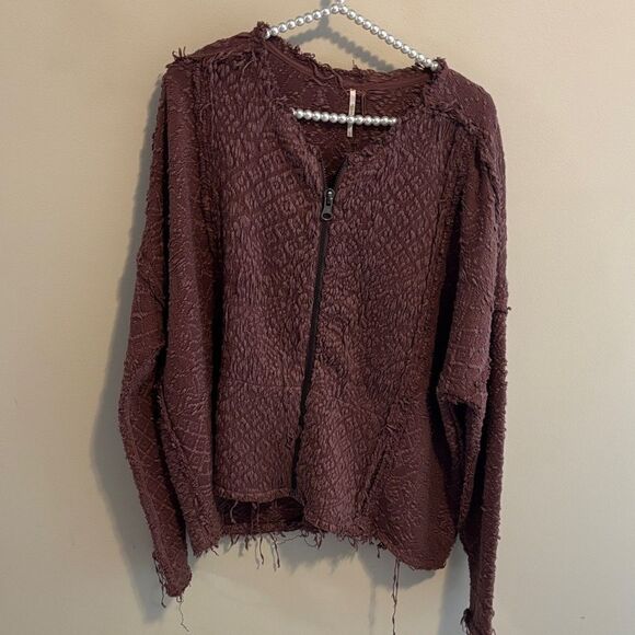 Free people large Textured mauve Women's jacket - Picture 2 of 8